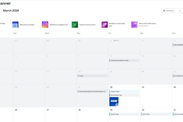 social media content calendar planner